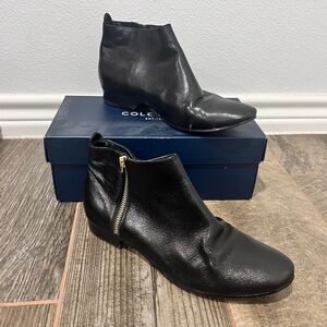Cole Haan low heel leather boots size 9